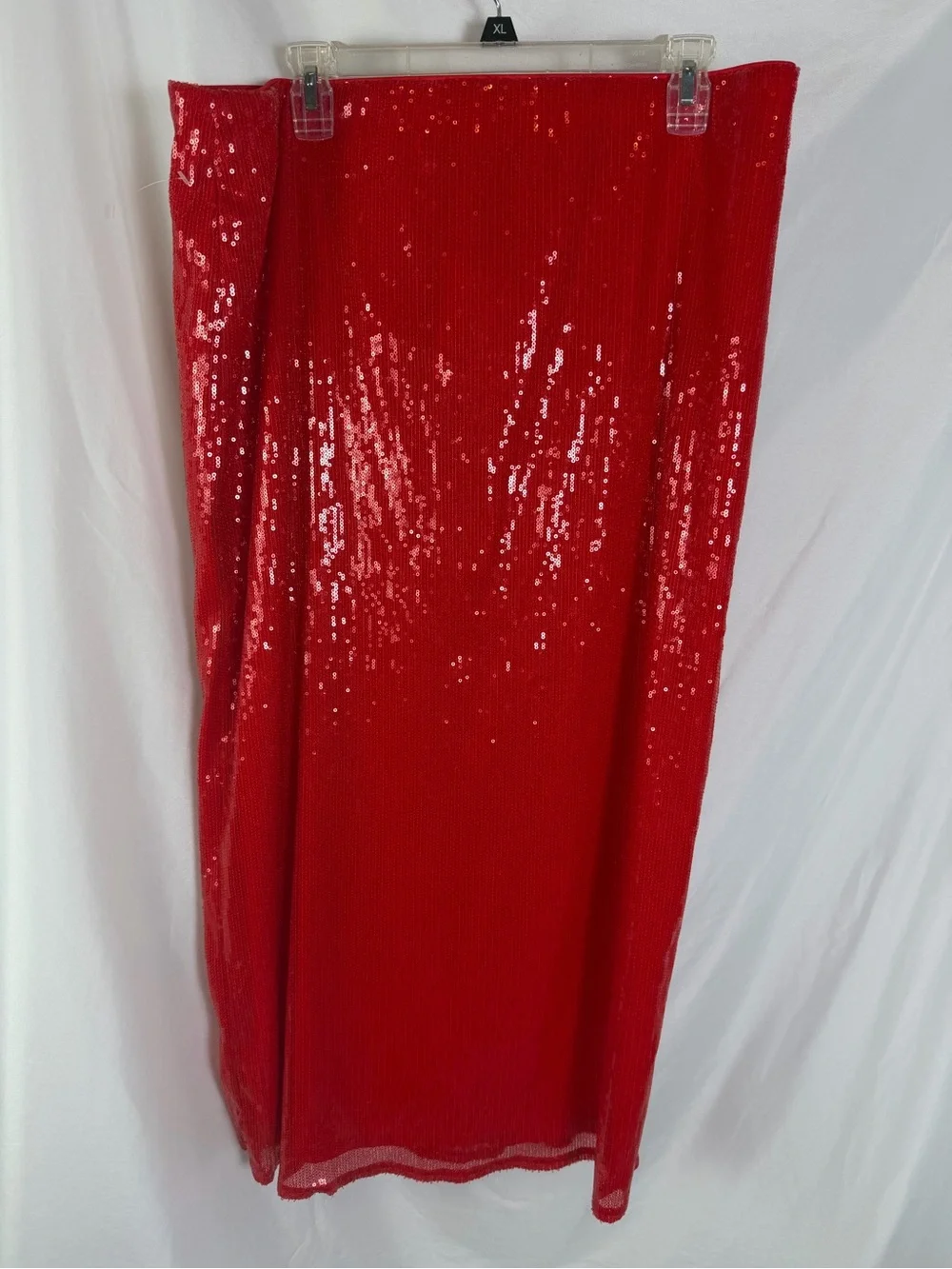A New Day Red Sequin Maxi Skirt XL Glam Holiday Party Evening Skirt NWT
